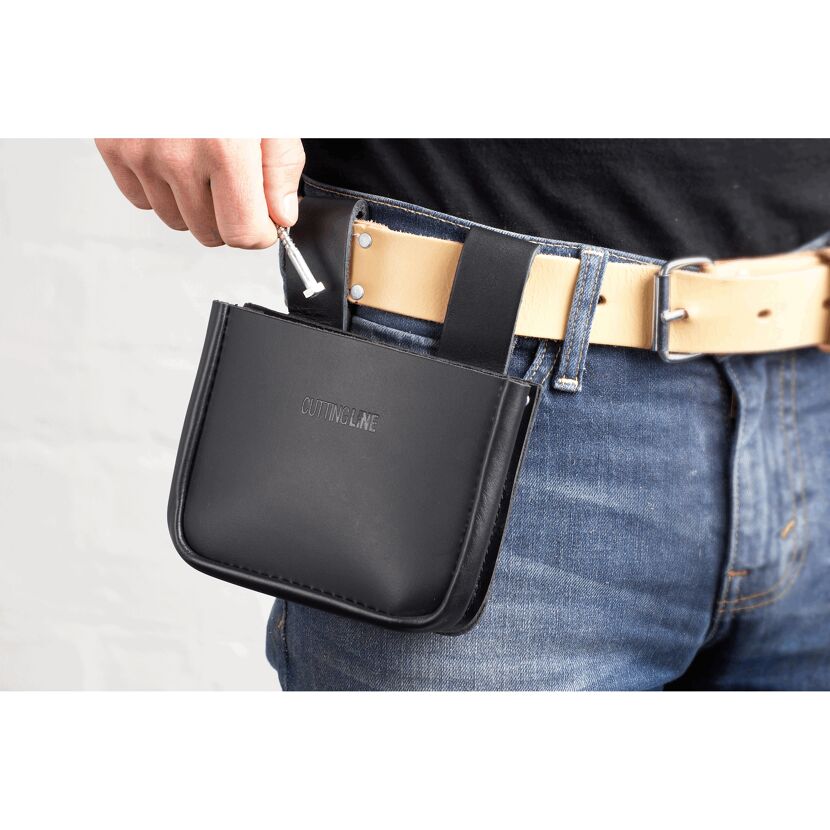 Nageltasche Leder schwarz