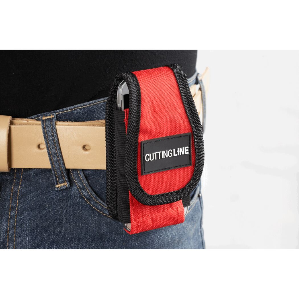 Handytasche Nylon Klettverschluss rot/schwarz