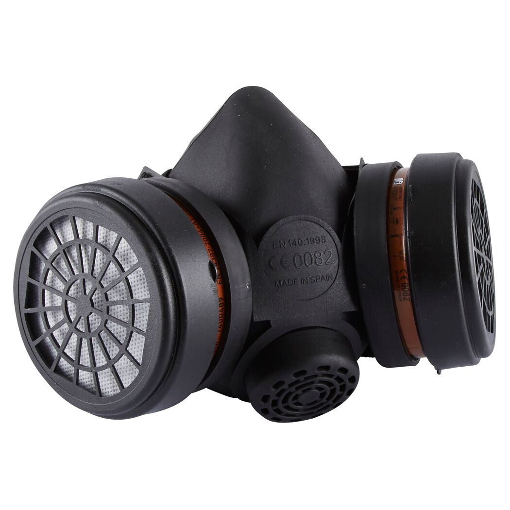 Schwarze Halbmaske mit Doppelfilter