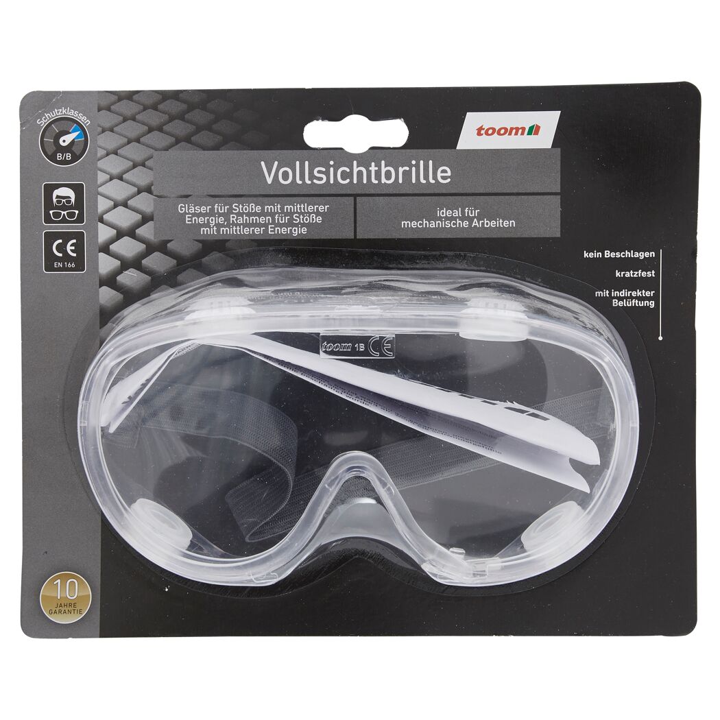 toom Vollsichtbrille, kratzfest und beschlagfrei