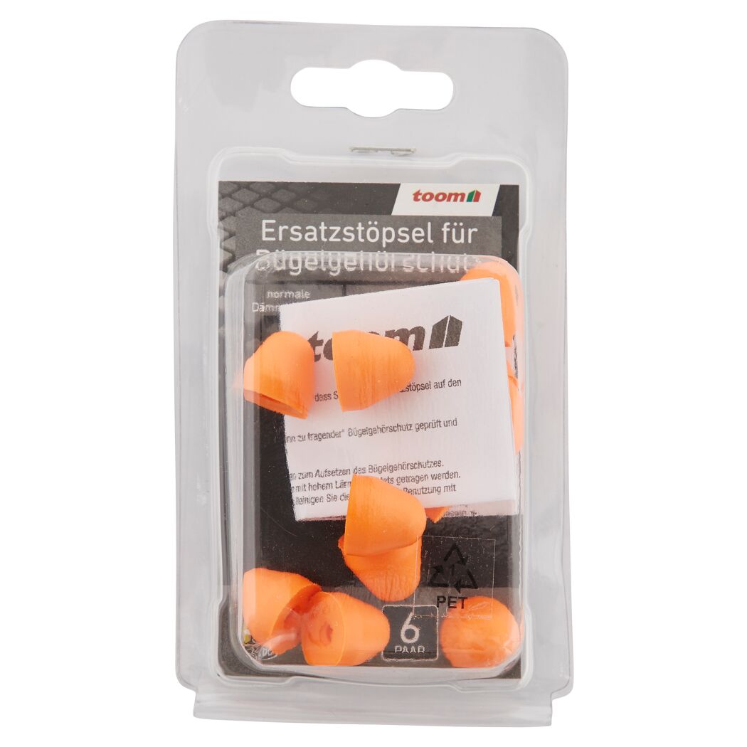 Orange Ersatzstöpsel für Bügelgehörschutz