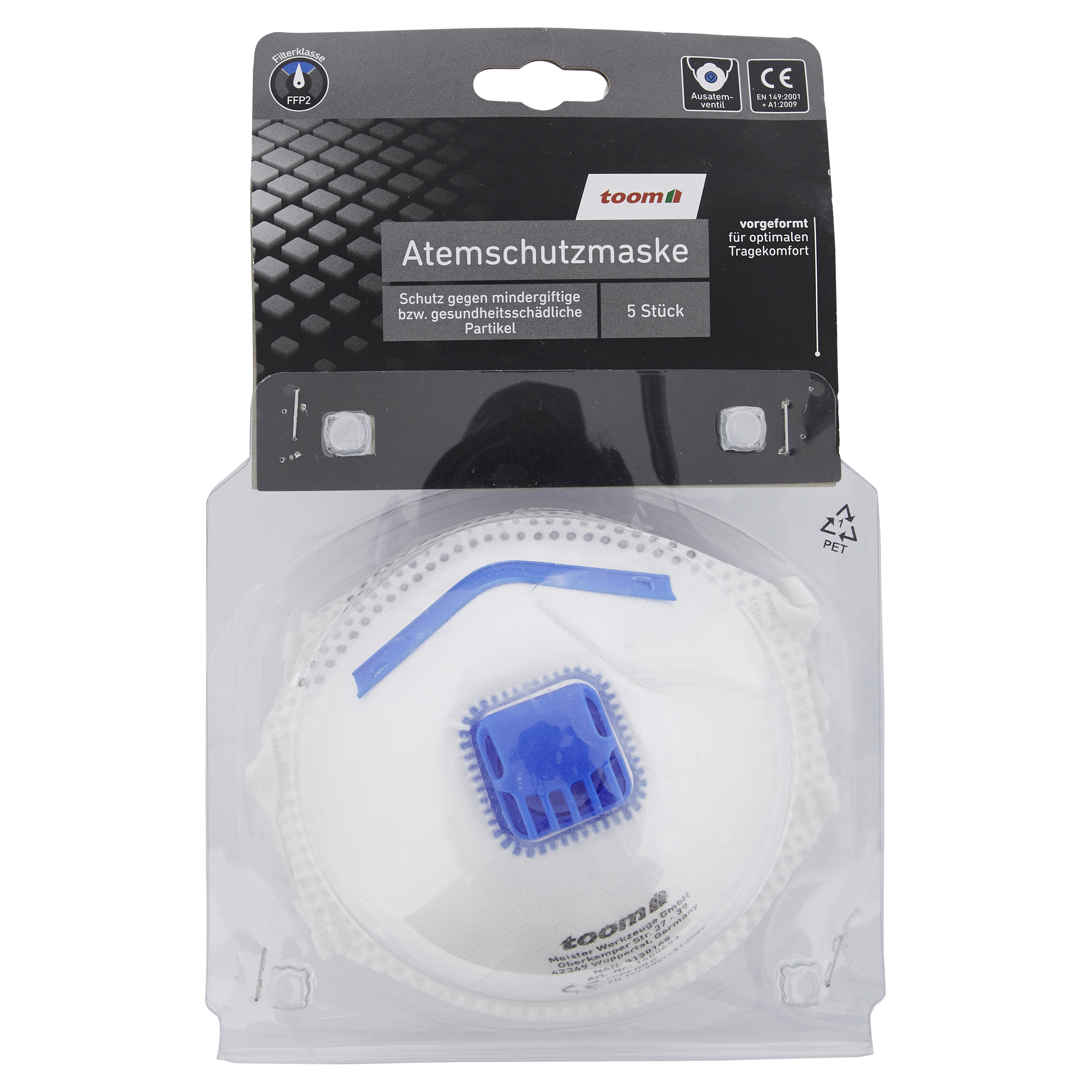 FFP2-Atemschutzmaske mit Ventil, 5 Stück + product picture
