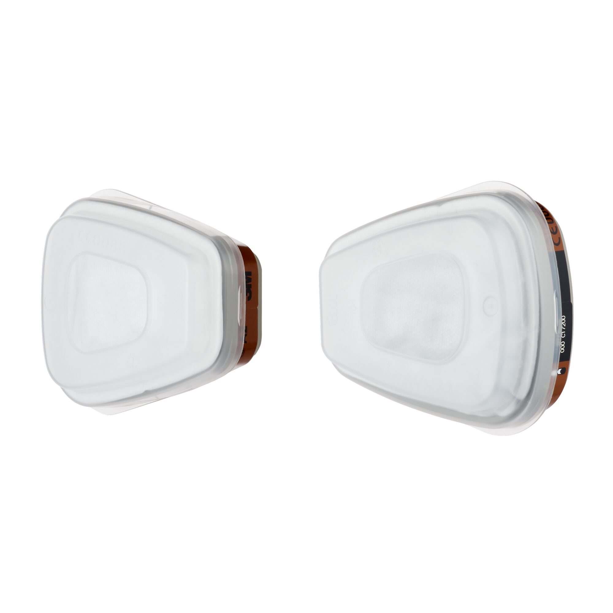 Zwei weiße Atemschutzfilter