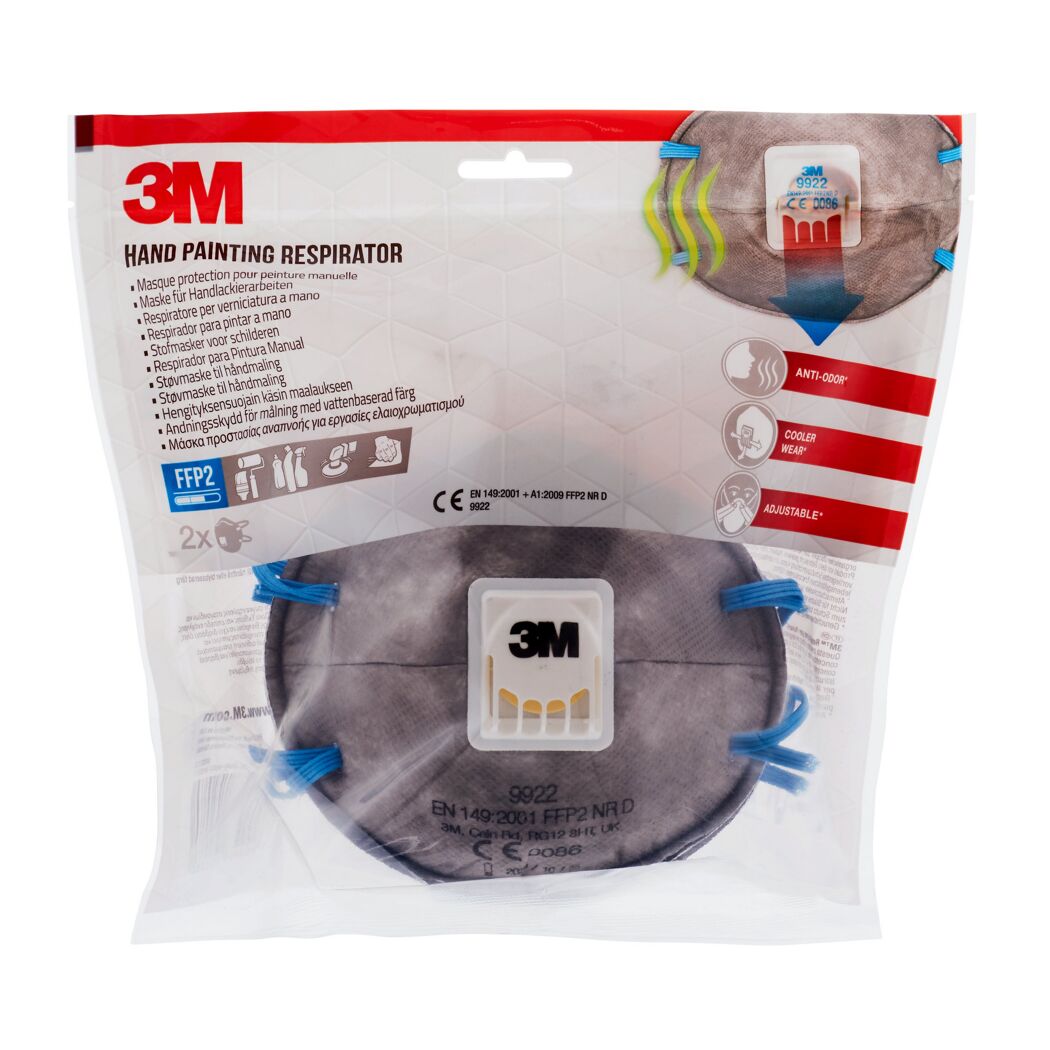 Zwei 3M FFP2 Atemschutzmasken in Verpackung
