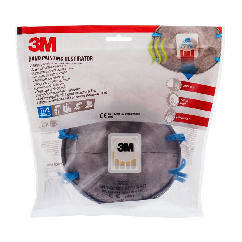 Zwei 3M FFP2 Atemschutzmasken in Verpackung