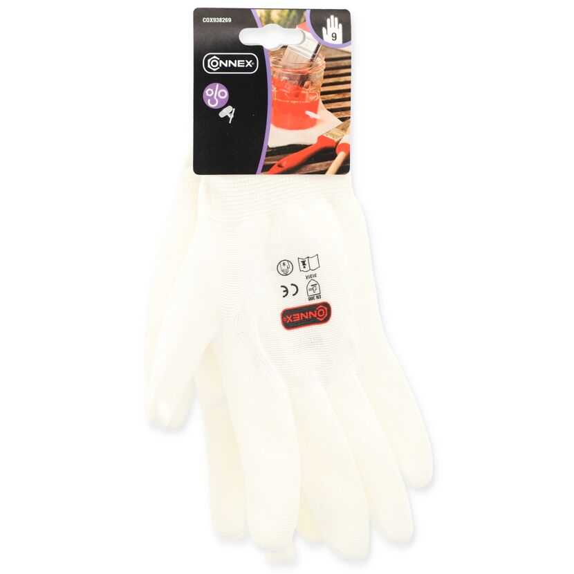 Weiße Handschuhe der Marke Connex, Größe 9