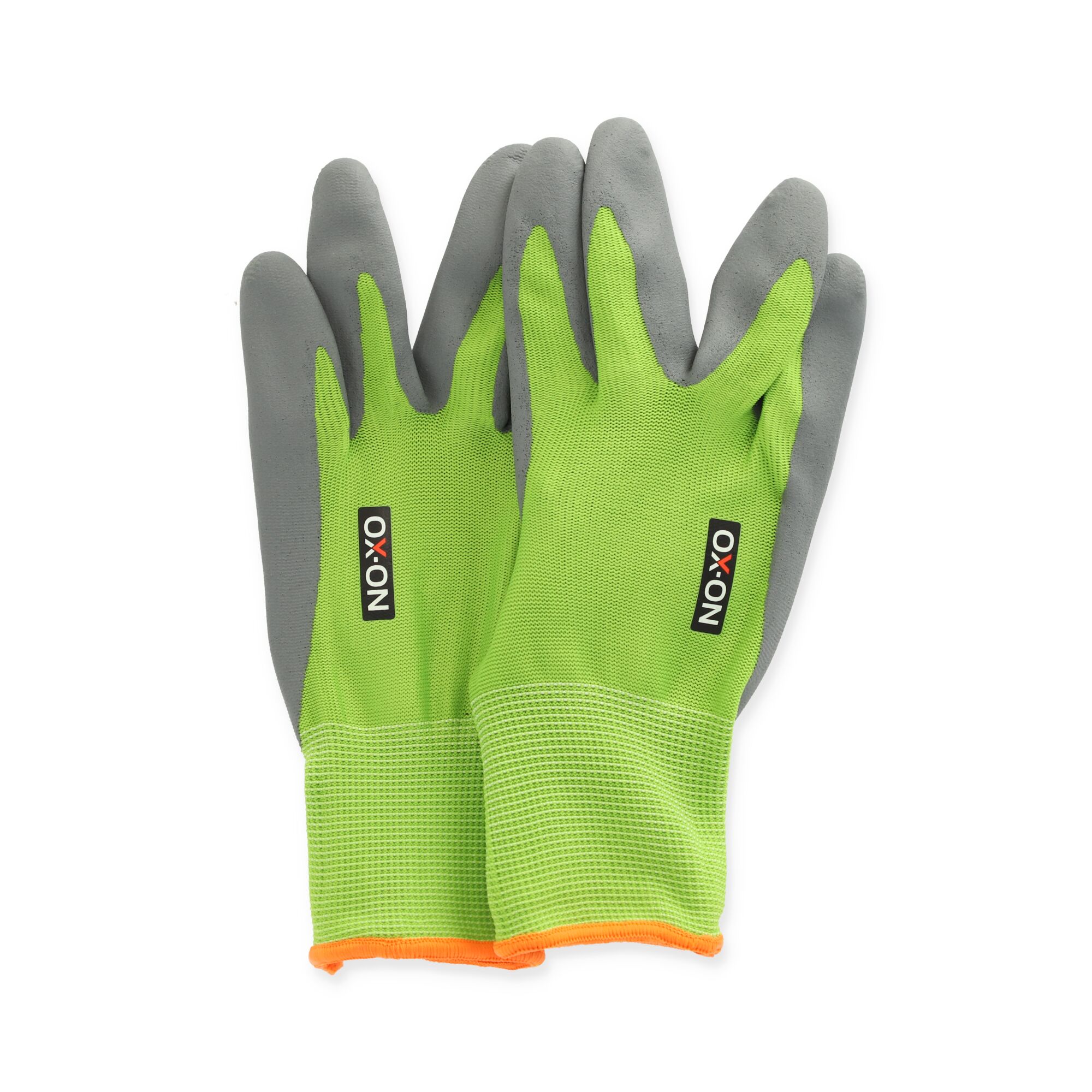 Ein Paar grüne Gartenhandschuhe der Marke No-Xo.