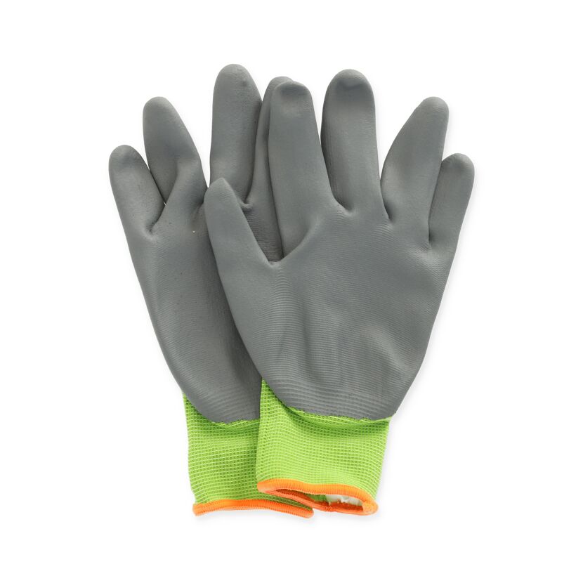 Grüne Gartenhandschuhe mit grauer Beschichtung