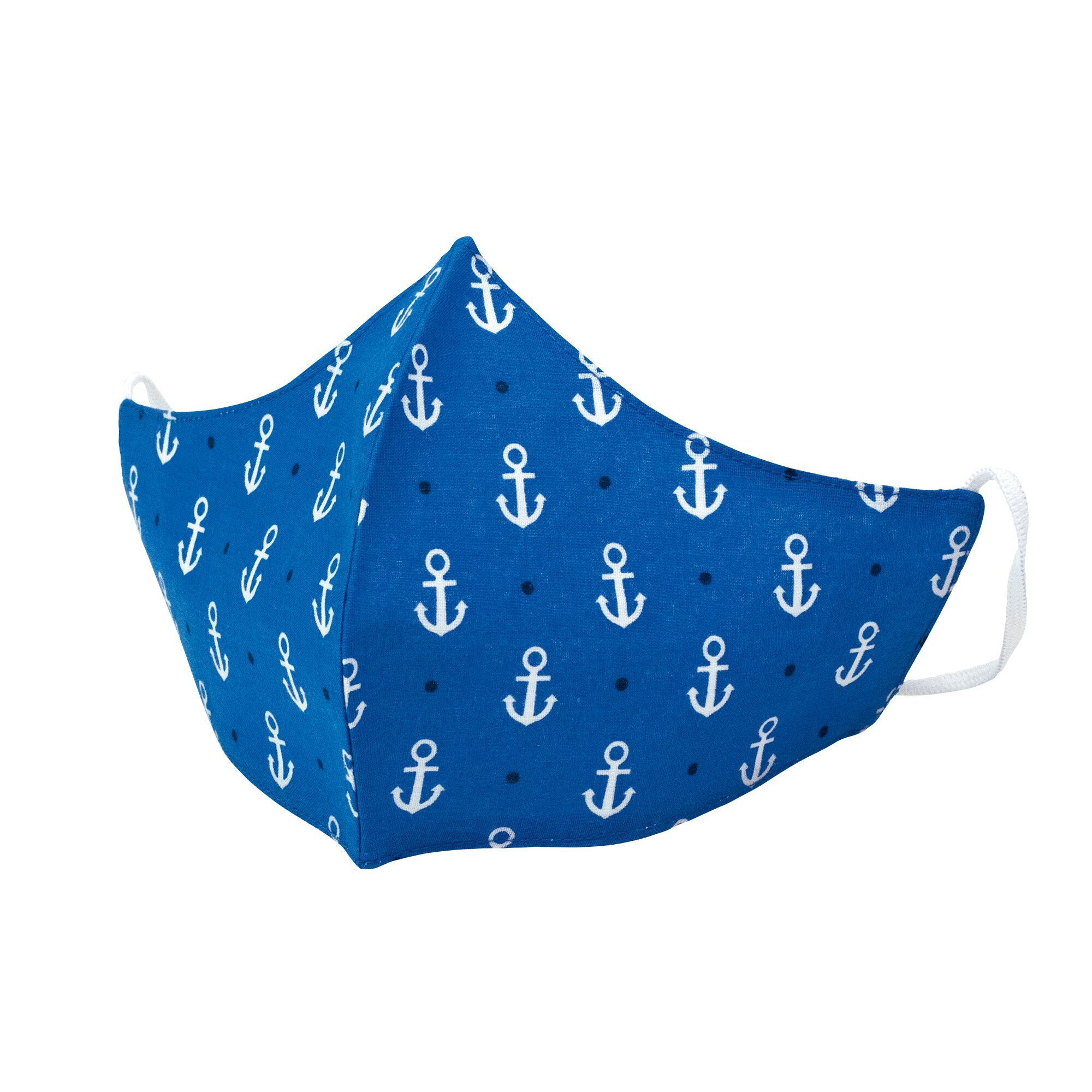 Blaue Gesichtsmaske mit Ankermuster