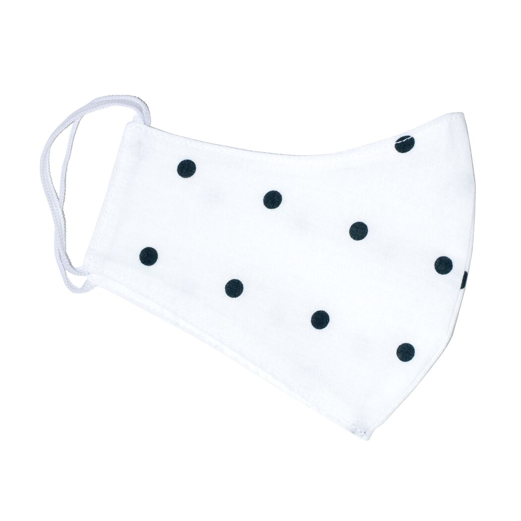 Weiße Gesichtsmaske mit schwarzen Punkten