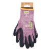 Lila und schwarze Arbeitshandschuhe der Marke OX-ON
