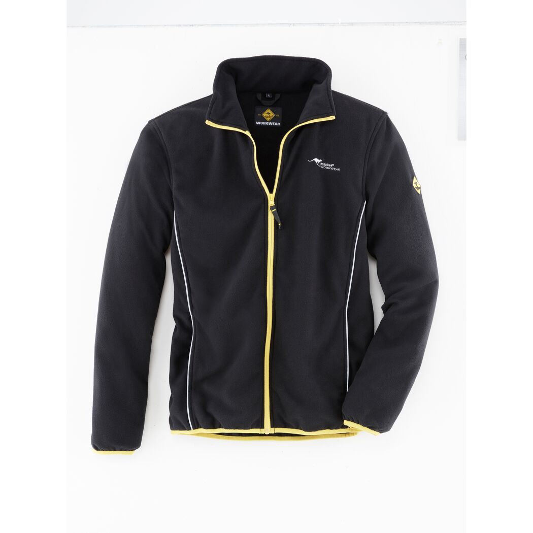 Schwarze Fleecejacke Roads mit gelben Details