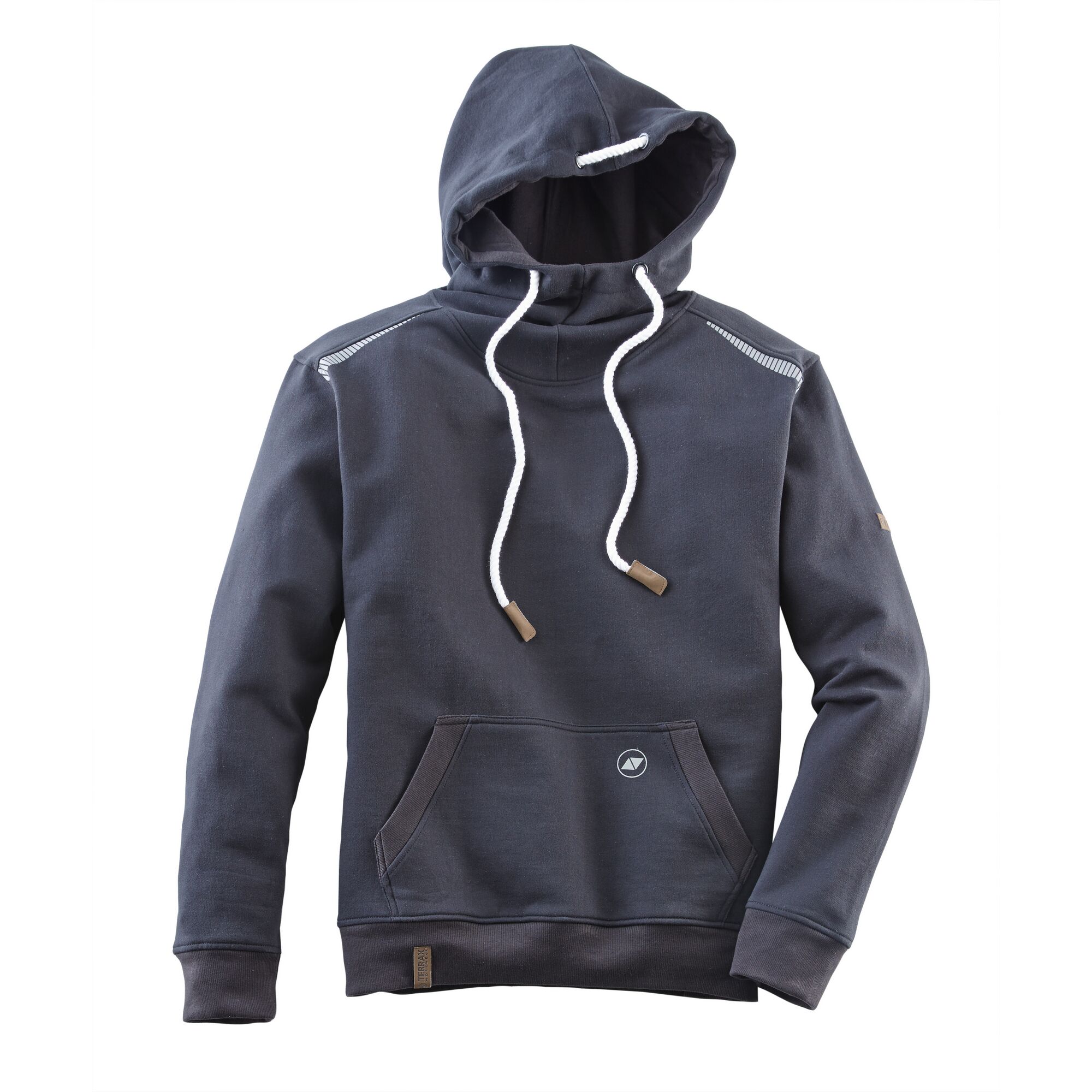 Dunkelgrauer Kapuzenpullover mit Kordelzug