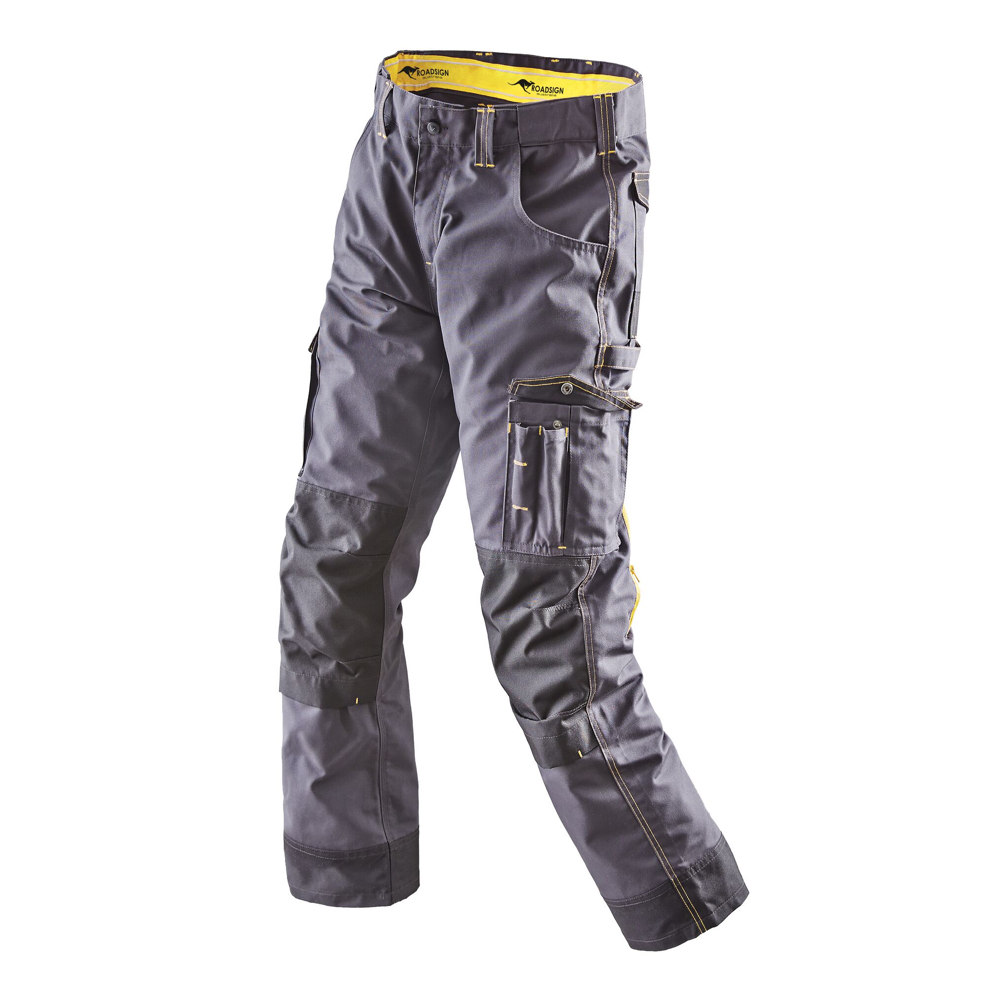 Roadsign Bundhose, grau mit gelben Nähten