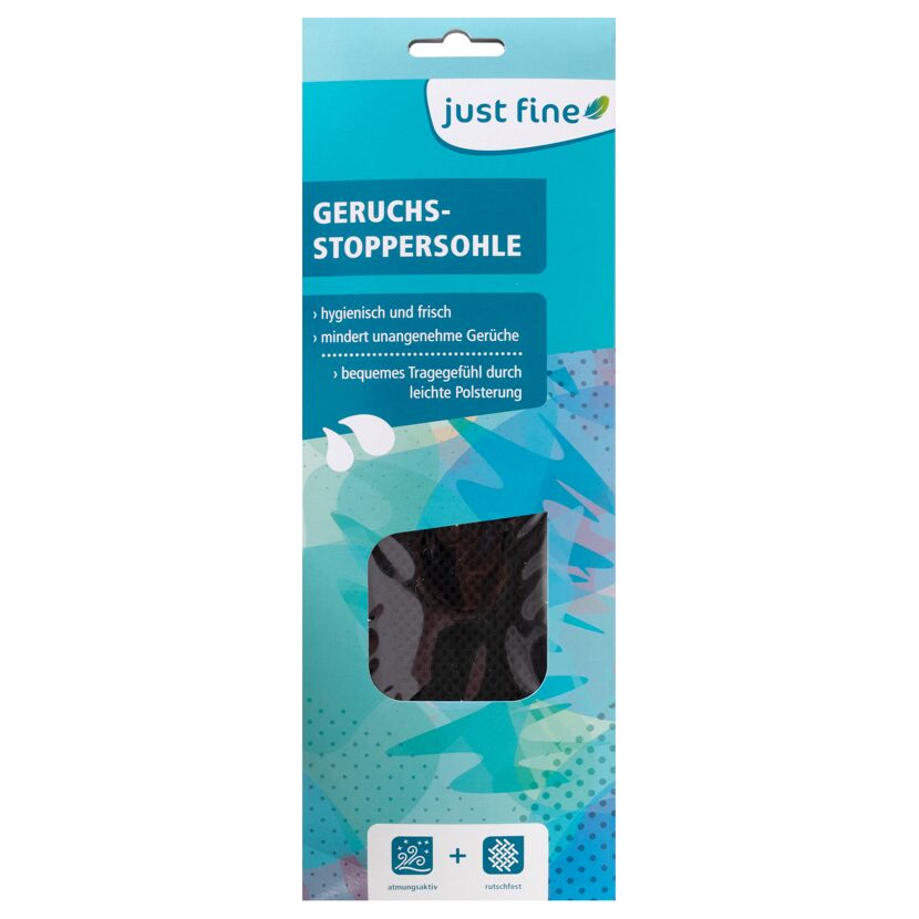 Geruchsstopper-Sohle von just fine in der Verpackung