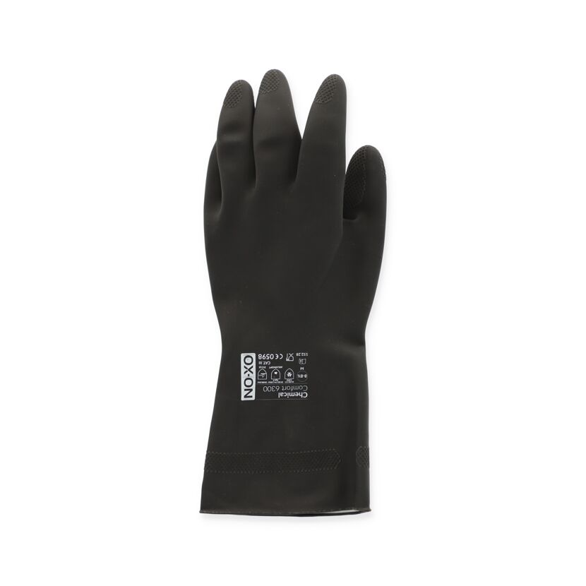 Schwarzer Chemiehandschuh OX-ON Comfort 6300