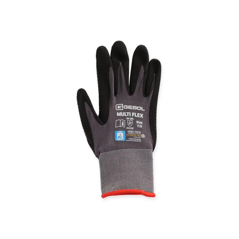 Schwarzer Arbeitshandschuh Multi Flex Größe 7/S von Gebol