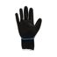 Schwarzer Arbeitshandschuh mit blauem Bund.