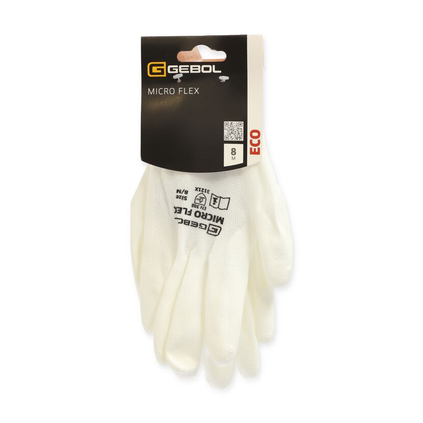 Gebol Micro Flex Arbeitshandschuhe, weiß, Größe 8