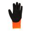 Schwarzer Arbeitshandschuh mit orangefarbenem Bündchen