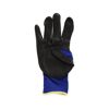 Schwarzer Arbeitshandschuh mit blauem Bündchen