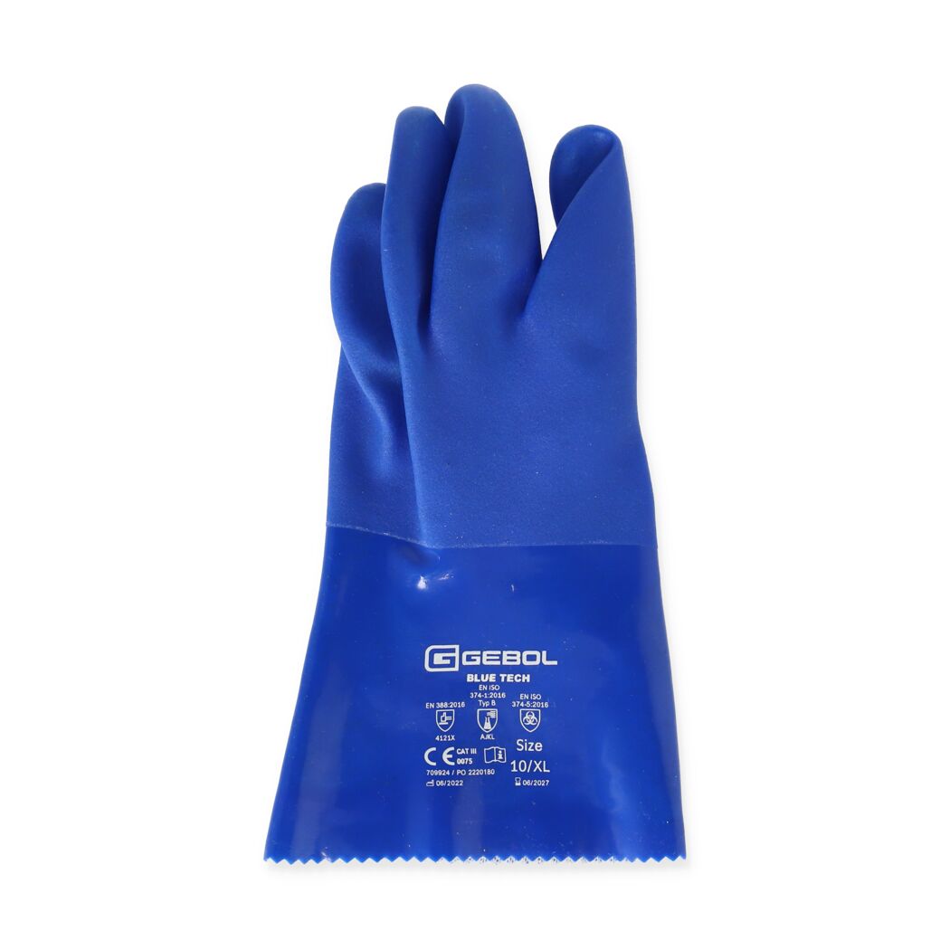 Blauer Nitrilhandschuh der Marke Gebol, Größe 10/XL