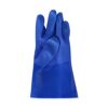 Blauer Schutzhandschuh auf weißem Hintergrund