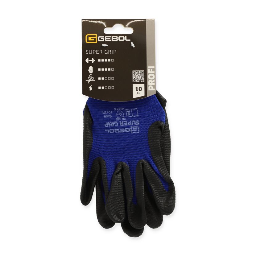 Blau-schwarze Arbeitshandschuhe Größe XL von Gebol