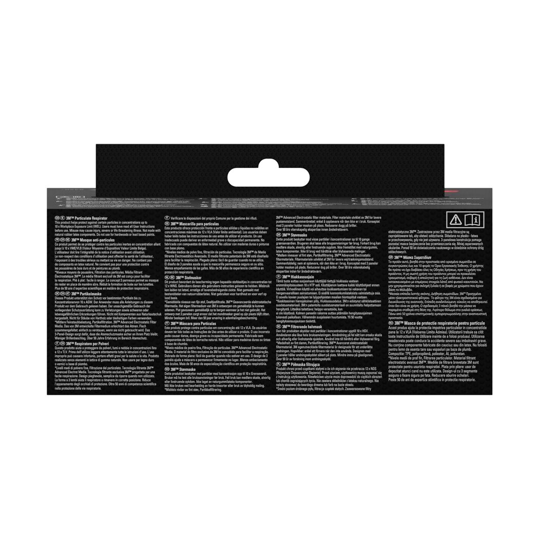 Rückseite einer 3M™-Maskenverpackung