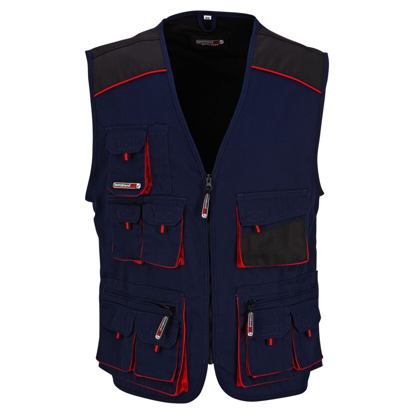 Arbeitsweste dünn marineblau/rot Gr. 58
