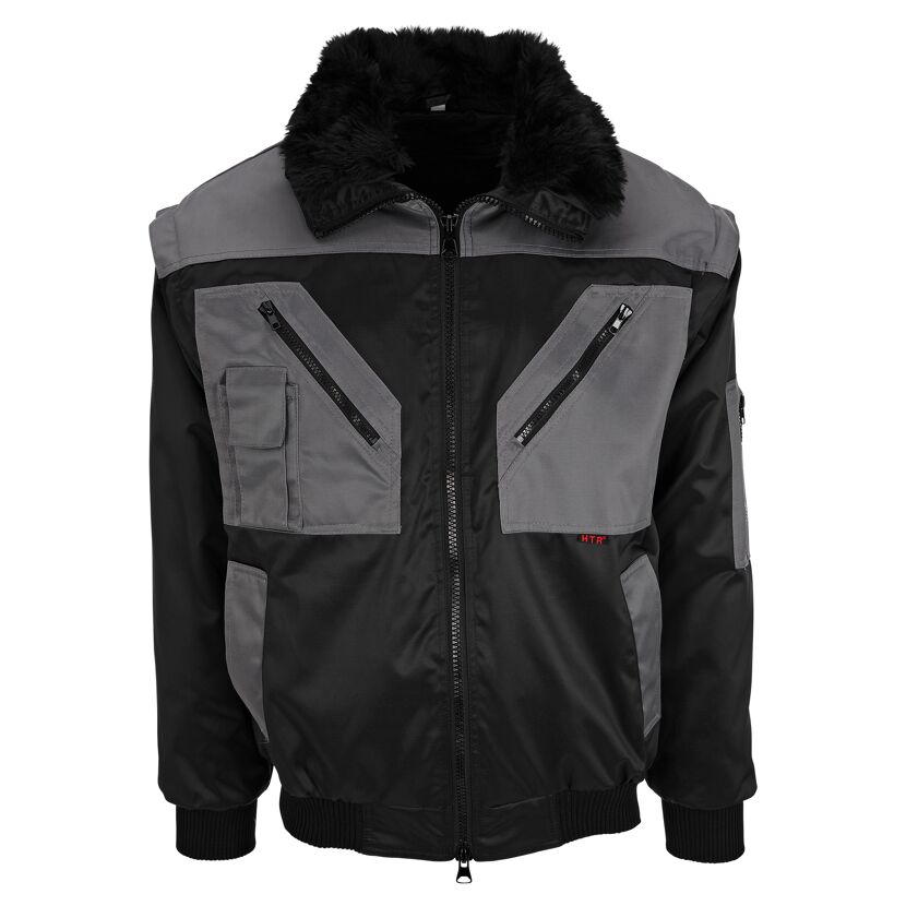 Pilotenjacke schwarz/grau Gr. M