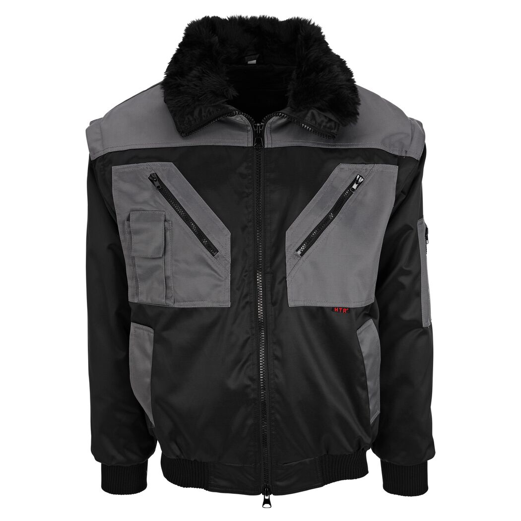 Pilotenjacke schwarz/grau Gr. M
