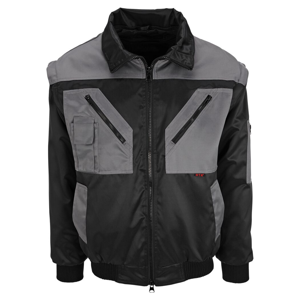 Pilotenjacke schwarz/grau Gr. M