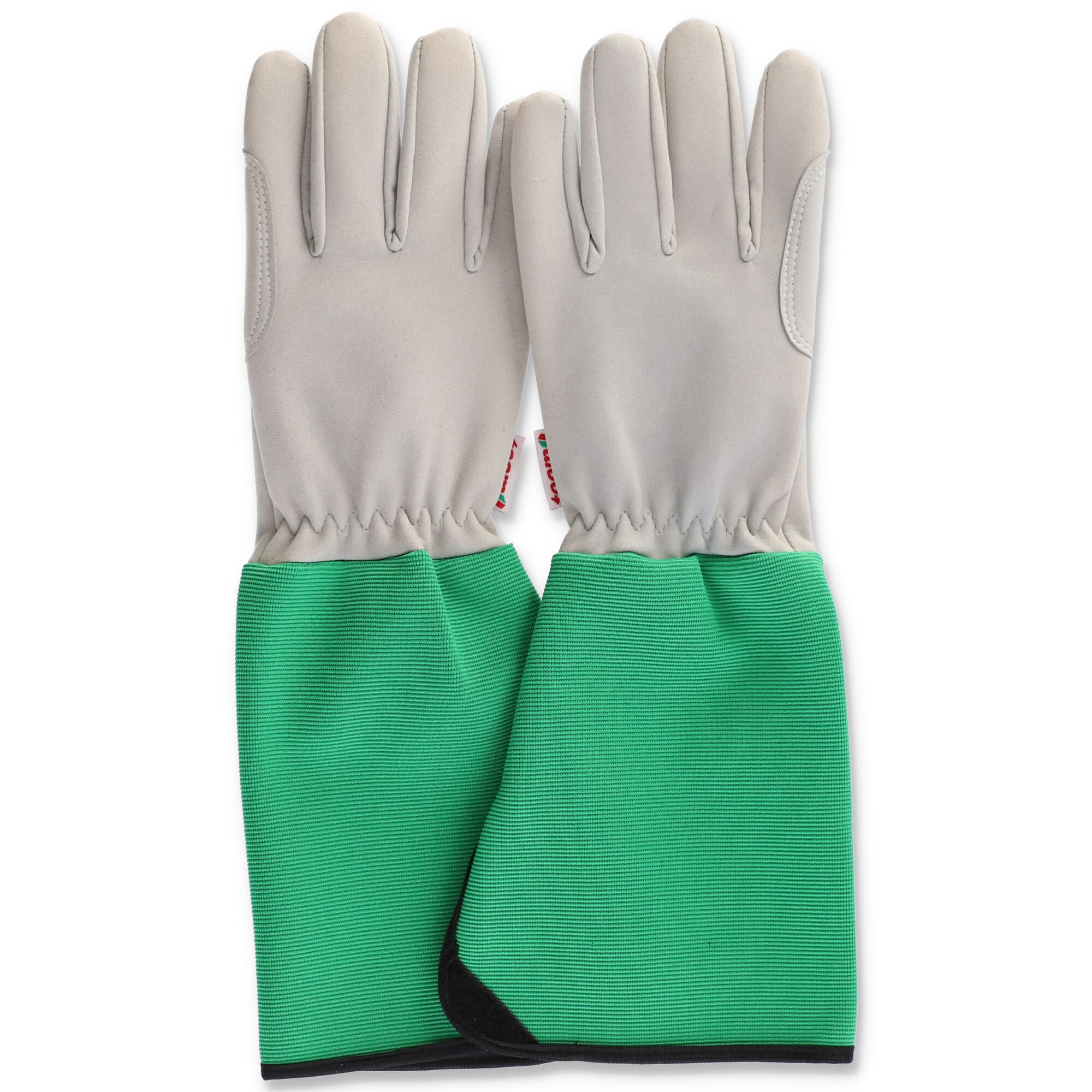 Ein Paar grüne Arbeitshandschuhe