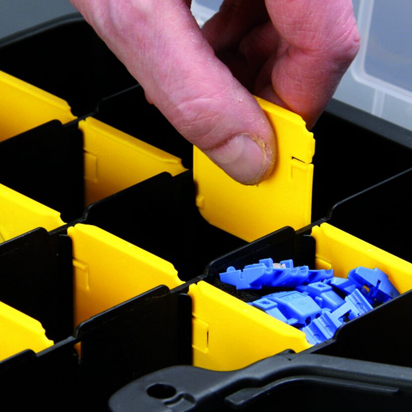 EuroPlus Profi-Sortimentskasten 'Basic S29/5-12' mit Clip schwarz 29,5 x 23,5 x 5,5 cm