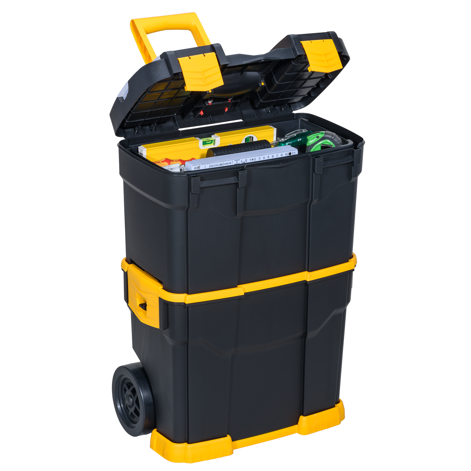 McPlus rollbarer Werkzeugkoffer 'Mobile P 24' schwarz/gelb 46 x 29 x 67,5 cm