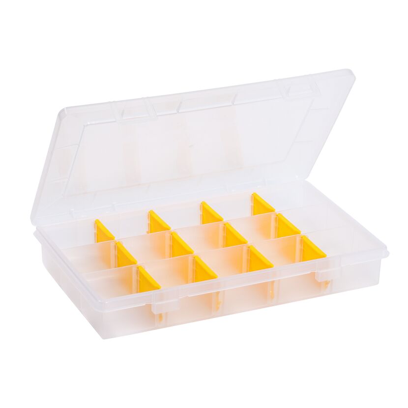 EuroPlus Sortimentskasten 'Basic 29/3-12' transparent 3-15 Fächer 29 x 18,5 x 4,6 cm
