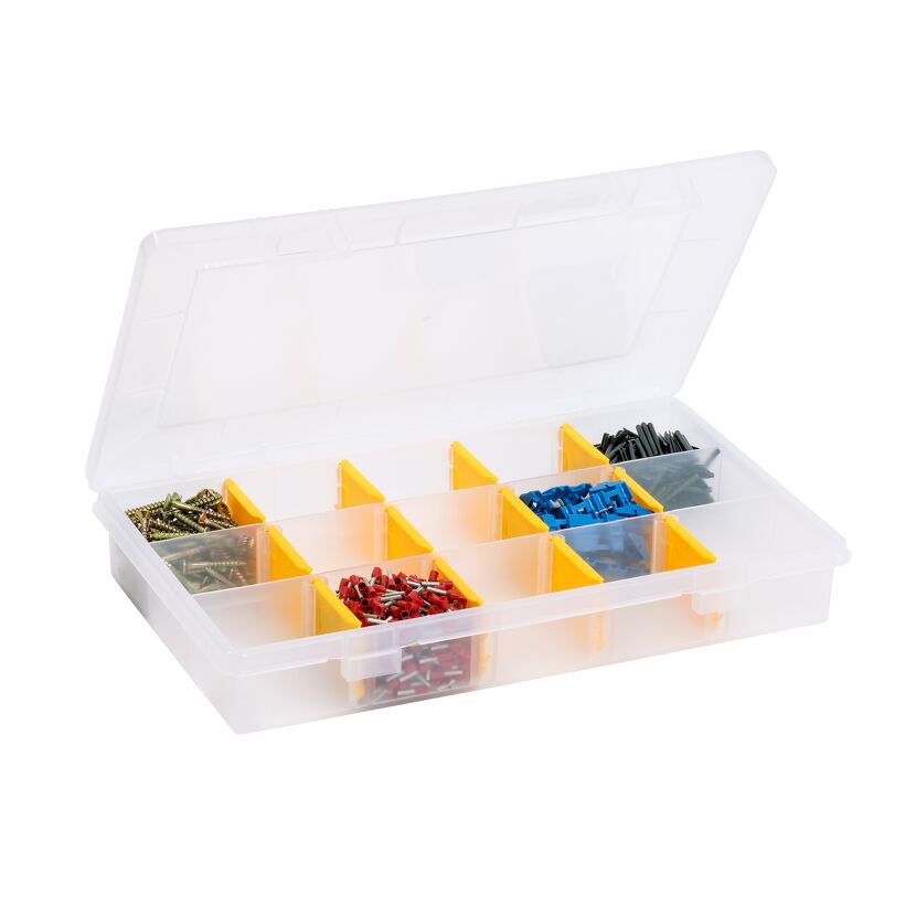 EuroPlus Sortimentskasten 'Basic 29/3-12' transparent 3-15 Fächer 29 x 18,5 x 4,6 cm