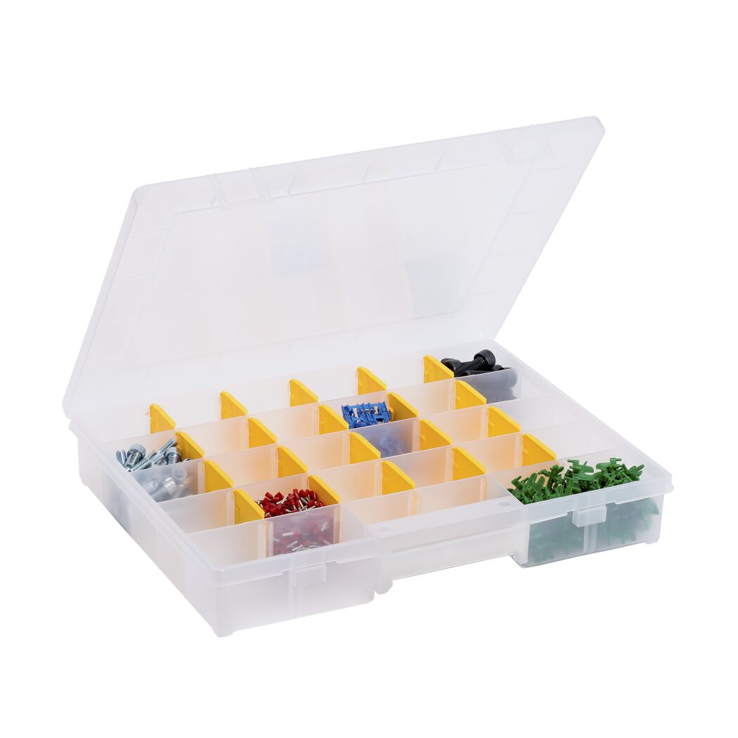 EuroPlus Sortimentskasten 'Basic 37/7-20' 7 - 27 Fächer transparent 37 x 29,5 x 6 cm