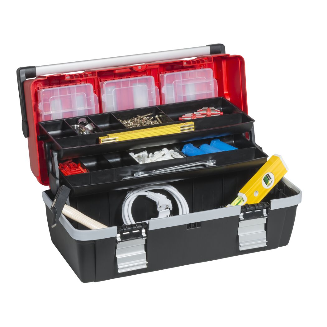 McPlus Profi-Werkzeugkoffer 'AluC22' rot/schwarz 56 x 28,5 x 28 cm
