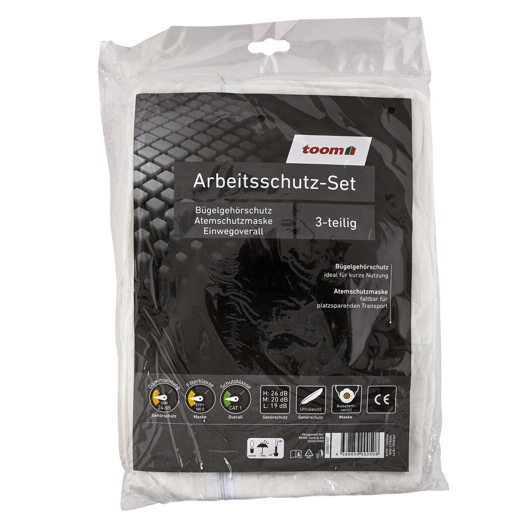 Arbeitsschutz-Set 3-teilig toom im Plastikbeutel