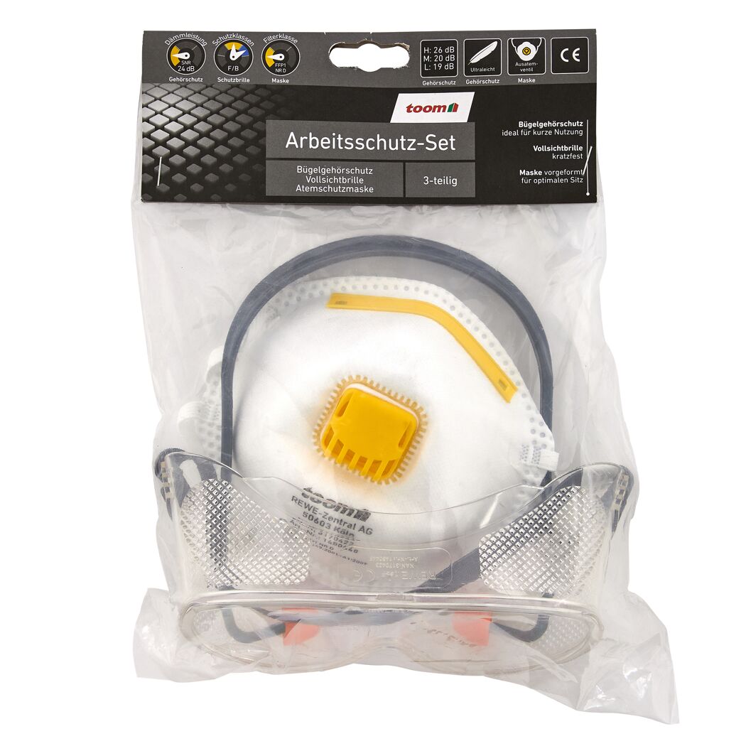 Arbeitsschutz-Set mit Maske und Schutzbrille