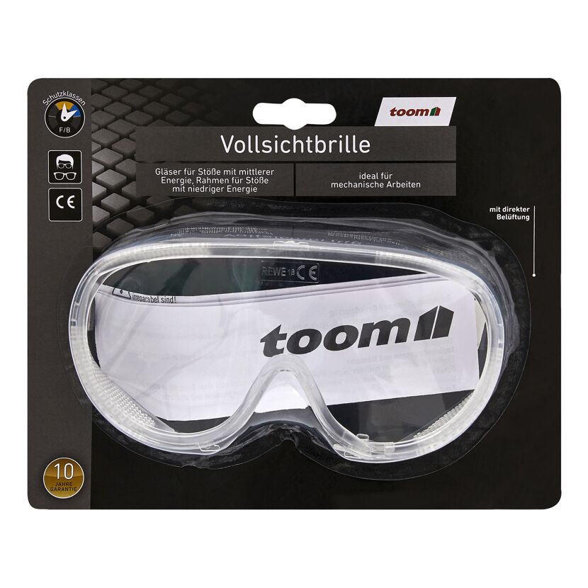 toom Vollsichtbrille in der Verpackung