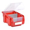 Rote Sichtlagerbox mit transparentem Deckel
