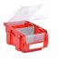 Rote Sichtlagerbox mit transparentem Deckel