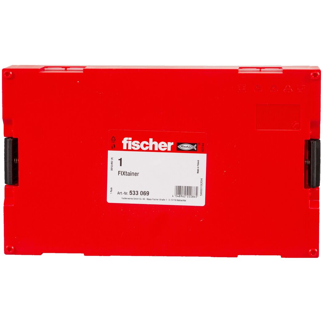 Aufbewahrungsbox 'FIXtainer' rot/transparent
