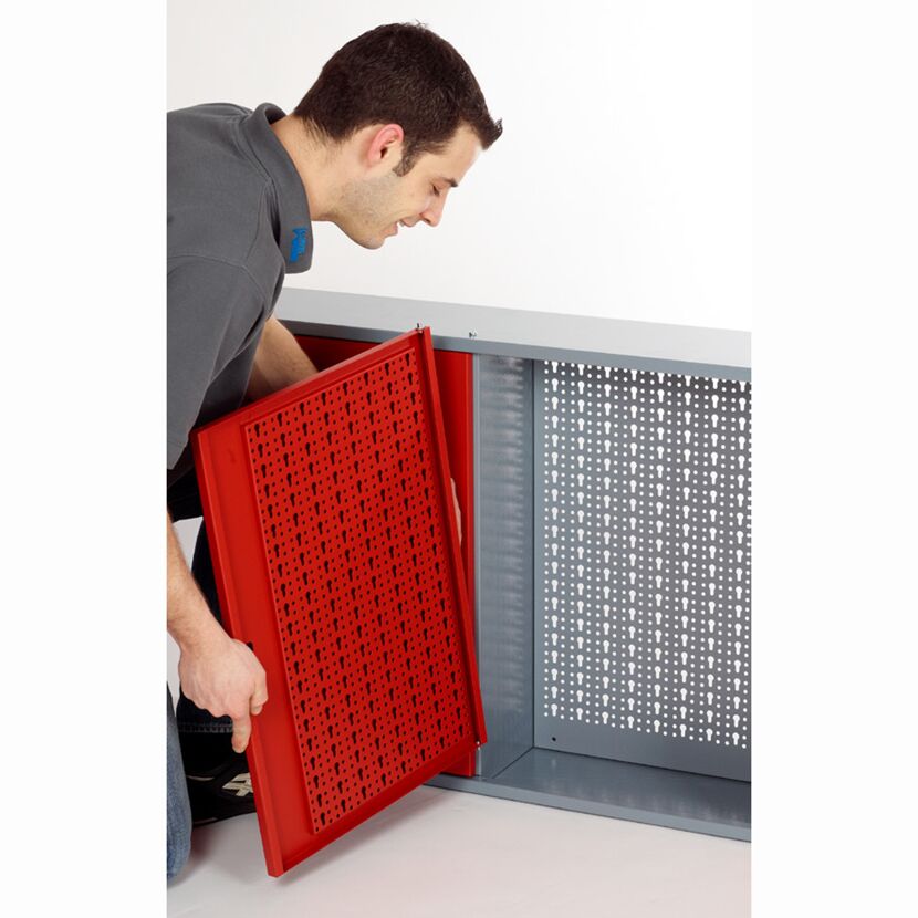 Hängeschrank rot 3-türig 120 x 60 x 20 cm
