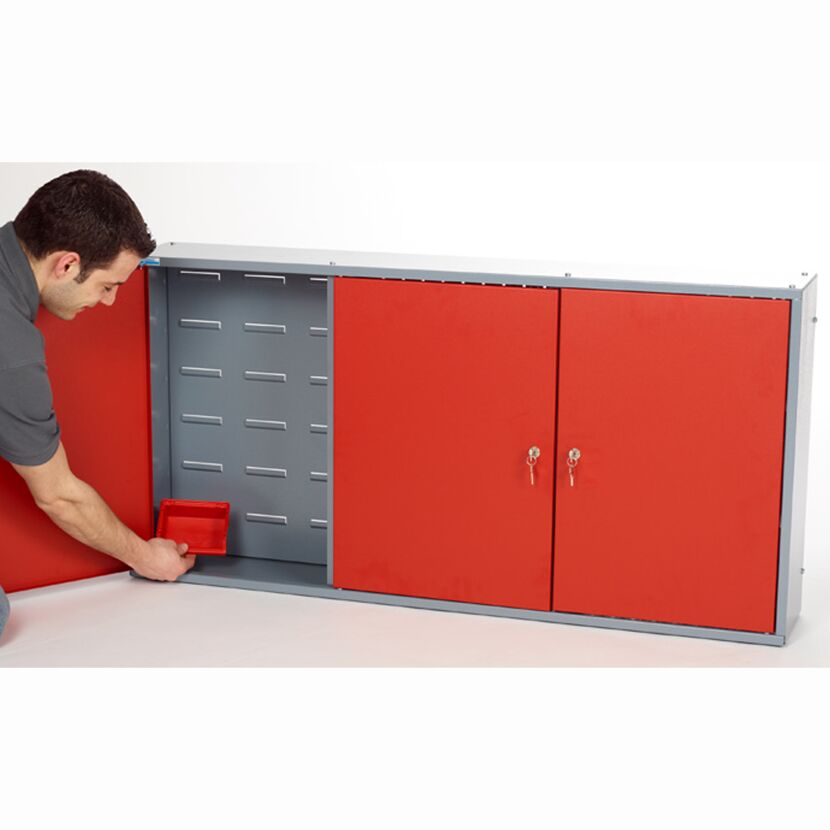 Hängeschrank rot 3-türig 120 x 60 x 20 cm