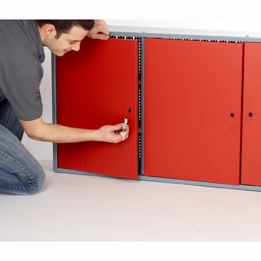 Hängeschrank rot 3-türig 120 x 60 x 20 cm