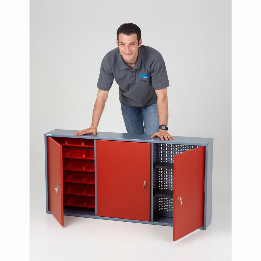 Hängeschrank rot 3-türig 120 x 60 x 20 cm